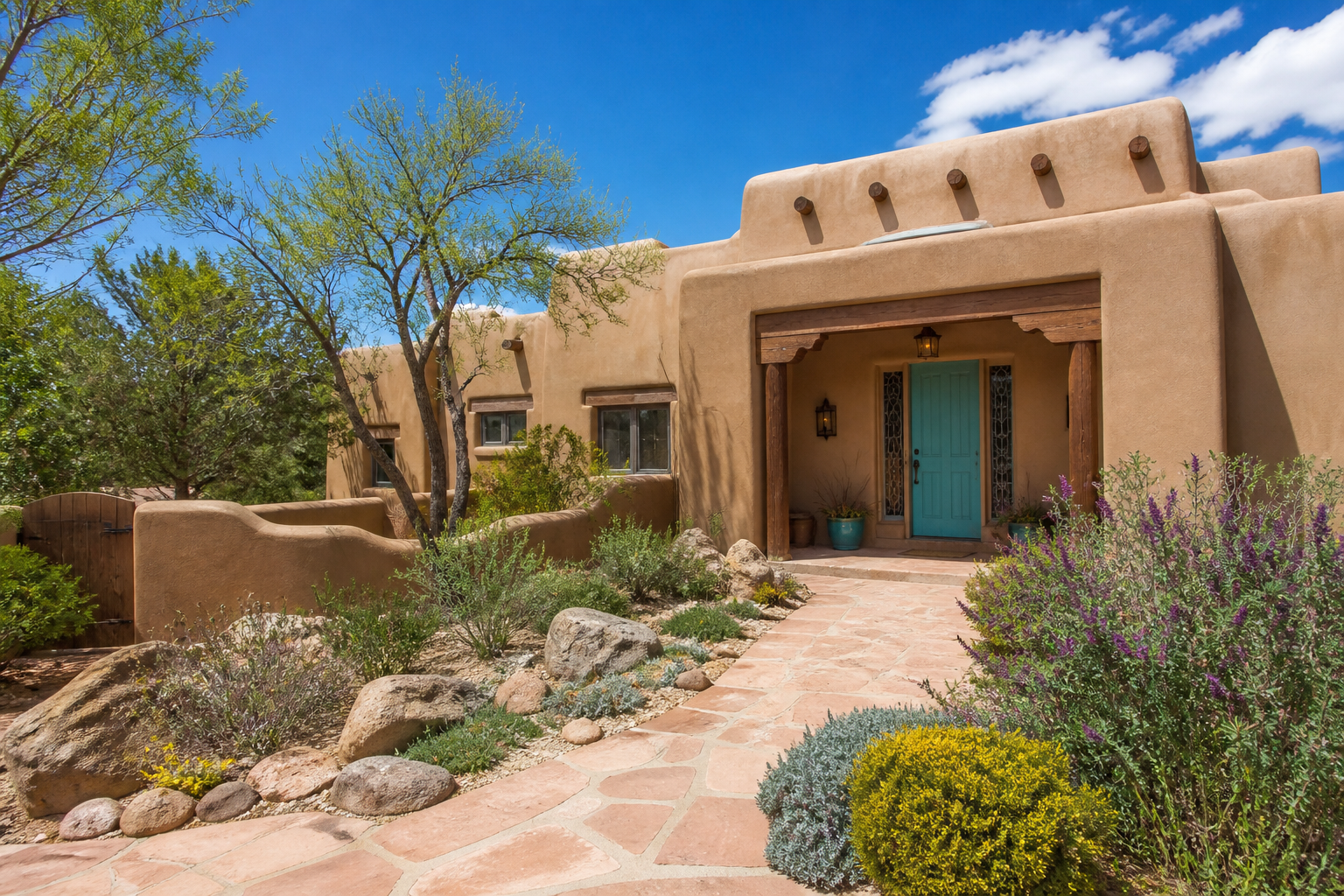 Canyon Road Adobe Courtyard Home